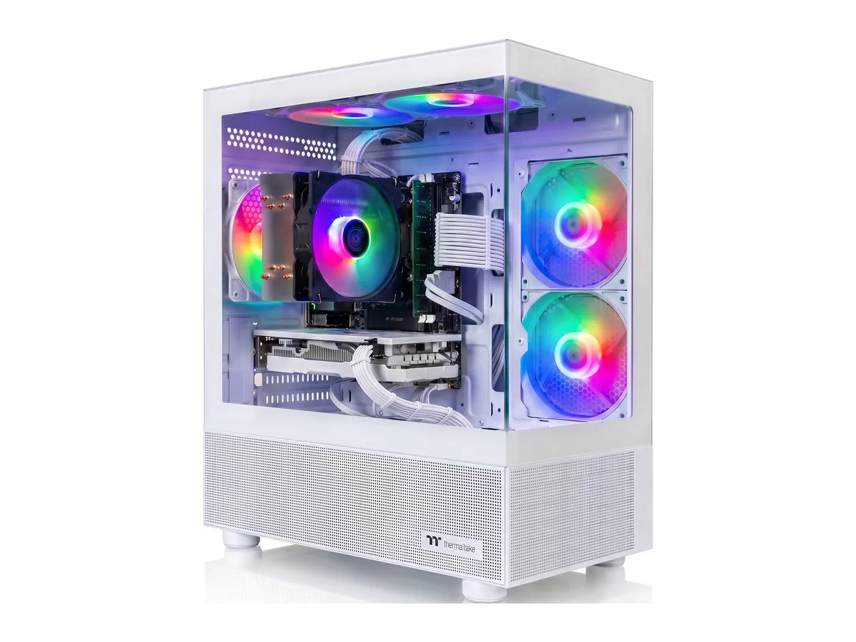 Budget Gaming PC Computers Desktop, Intel Core i7 up to 4.0GHz, GTX 1050 Ti 4GB, 16GB RAM, 512GB M.2 SSD, BX3 550W 80PLUS Bronze PSU, WiFi 5, RGB Fan x5, Windows 11 Home, prebuilt PC Gaming, White
