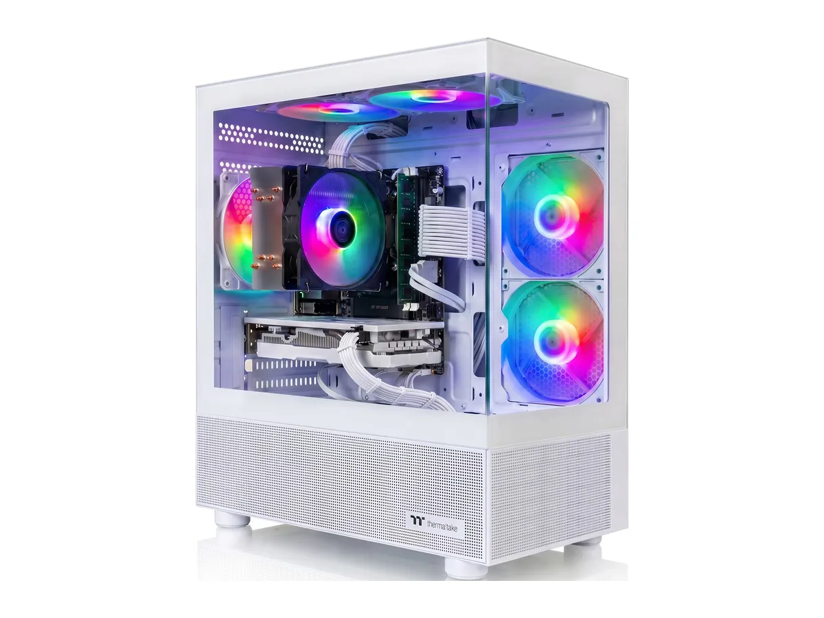 Budget Gaming PC Computers Desktop, Intel Core i7 up to 4.0GHz, GTX 1050 Ti 4GB, 16GB RAM, 512GB M.2 SSD, BX3 550W 80PLUS Bronze PSU, WiFi 5, RGB Fan x5, Windows 11 Home, prebuilt PC Gaming, White