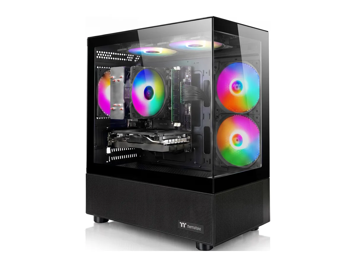 Budget Gaming PC Computers Desktop, Intel Core i7 up to 4.0GHz, GTX 1050 Ti 4GB, 16GB RAM, 512GB M.2 SSD, BX3 550W 80PLUS Bronze PSU, WiFi 5, RGB Fan x5, Windows 11 Home, prebuilt PC Gaming, Black