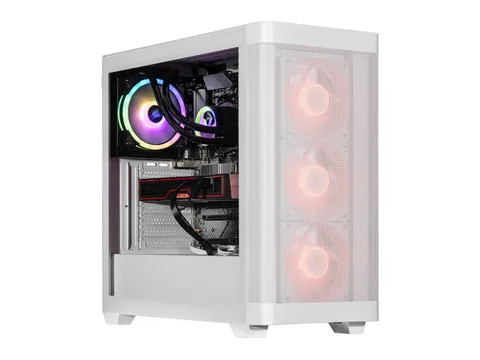Velztorm White Pilum Custom Built Gaming Desktop PC (AMD Ryzen 7 5700X, Radeon RX 9070 XT, 32GB DDR4, 2TB PCIe SSD, RGB Fans, 120mm AIO, 750W PSU,...