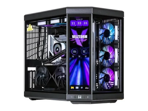 Velztorm LCD Black Praetix Custom Built Gaming Desktop PC (Intel i9-14900K, Radeon RX 9070 XT, 32GB DDR5, 2TB PCIe SSD, RGB Fans, 360mm AIO, 1000W...