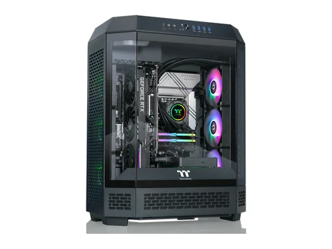 Thermaltake Reactor 9080 Gaming Desktop (AMD Ryzen 9 9900X3D, ToughRam 32GB DDR5 6400MT/s RGB Memory, NVIDIA GeForce RTX 5080, 2TB NVMe M.2, Wifi,...
