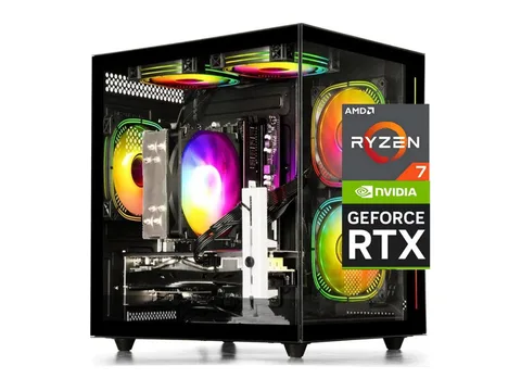 ZHICGCP Gaming Desktop PC, Ryzen 7 5700X, RTX 3050 8GB,1TB SSD, 16GB DDR4, Black, Windows 11