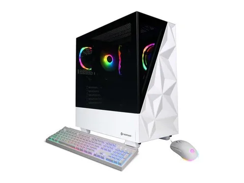 CyberPowerPC Gamer Master Gaming Desktop Computer, AMD Ryzen 7 9700X 3.8GHz, 16GB RAM, 1TB SSD, NVIDIA GeForce RTX 5060 Ti 8GB, Windows 11 Home, White