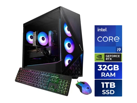 iBUYPOWER Slate Gaming PC Desktop - Intel Core i9 14900F, NVIDIA GeForce RTX 5070 12GB, 32GB DDR5 RGB RAM, 1TB NVMe SSD