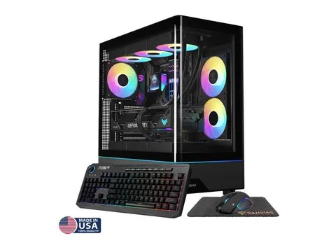 Gigatech Gaming Omega 5 Gaming PC Desktop - Ryzen 7 9700X, RTX 5070 TI, 32GB DDR5, 1TB SSD, RGB, Windows 11, Wi-Fi