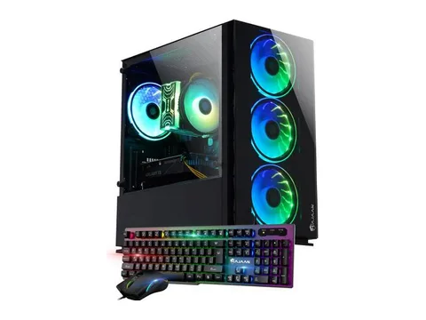 HAJAAN Gaming PC Desktop Tower - AMD Ryzen 7 5700X, RTX 3050 6GB GDDR6, 32GB DDR4 RAM, 2TB NVMe M.2 SSD, Windows 11 Pro, WiFi - Black