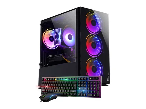HAJAAN Gaming PC Desktop Tower - AMD Ryzen 5 5600X, RTX 3050 6GB GDDR6, 32GB DDR4 RAM, 2TB NVMe M.2 SSD, Windows 11 Pro, WiFi - Black