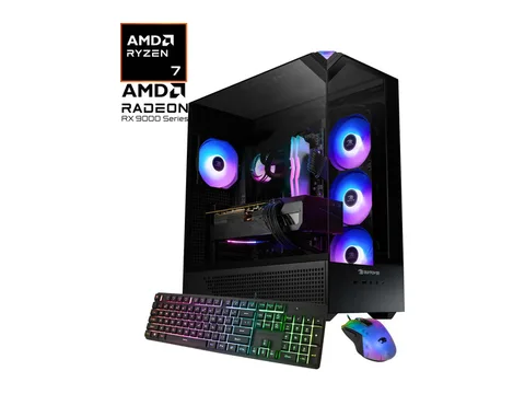 iBUYPOWER Element Gaming PC Desktop Computer AMD Ryzen 7 7800X3D CPU, AMD Radeon RX 9070XT 16GB GPU, 32GB DDR5 RGB RAM, 1TB NVMe SSD, Windows 11...