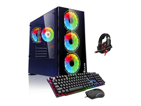 HAJAAN Gaming Computer Desktop PC AMD Ryzen 5 5600G Processor 3.9GHz 16GB DDR4 RAM 512GB SSD GeForce RTX 3050 8GB GDDR6 Wi-Fi Ready VR...
