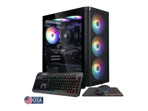 Gigatech Gaming Apollo 7 Gaming PC Desktop - Ryzen 5 5500, RTX 5050, 32GB DDR4, 2TB SSD, RGB, Windows 11, Wi-Fi