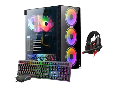 HAJAAN BREEZE PRO Gaming Tower PC - AMD Ryzen 5 5600G Processor, 16GB DDR4 RAM, 512GB SSD, 4TB HDD, Nvidia GeForce RTX 3060 12GB, WIFI, Gaming...