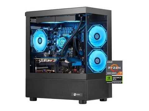 NINGMEI Lumishore Gaming PC - AMD Ryzen 7 5700X - GeForce RTX 5060 - 32GB DDR4 RAM - 1TB M.2 NVMe SSD - 550W PSU - Windows 11 - WiFi - Gaming...
