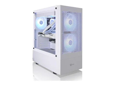 AVGPC Max Gaming PC - AMD RYZEN 5 5600X 6-Core, Nvidia GeForce RTX 5060 8G VRAM, 16GB RAM, 1TB M.2 NVMe SSD, AIO Heat-pipes Cooler Windows 11 White