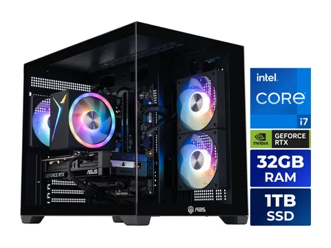 ABS Flux II Aqua Prebuilt Gaming PC - Windows 11 - Intel Core i7-14700F - GeForce RTX 5070 12GB - DLSS 4 - 32GB DDR5 - 1TB NVMe SSD