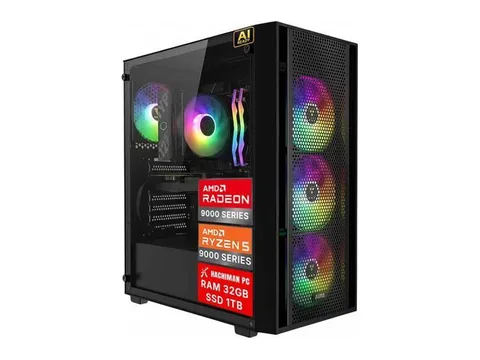 Hachiman PC Ronin Gaming PC, AMD Ryzen 5 9600X, Radeon RX 9060XT 16GB, 32GB DDR5 6000MHz RGB, 1TB NVMe SSD, Wi-Fi 6, Windows 11