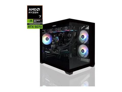 AVGPC Hellfire Gaming PC AMD Ryzen 7 5700X; GeForce RTX 5070 12GB; 32GB DDR4 RAM; 1 TB NVME M.2 SSD; 360mm AIO Liquid Cooler; ARGB Fans; WiFi/AC ;...