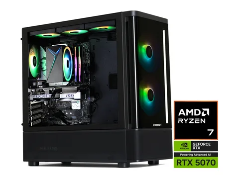 STORMCRAFT Gaming PC SKYHAWK PRO AMD Ryzen 7 7700 NVIDIA Geforce RTX 5070 - AI Powered 32GB DDR5 6000MHz RGB 2TB NVMe SSD 850W PSU Windows 11 Home...