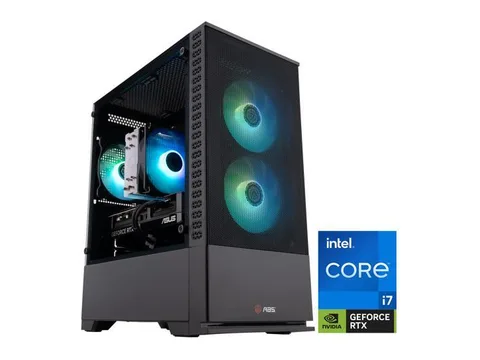 ABS Cyclone Aqua Prebuilt Gaming PC Powered by Asus - Windows 11 - Intel Core i7-14700F - GeForce RTX 5070 12GB - DLSS 4 - 32GB DDR4 - 1TB NVMe SSD