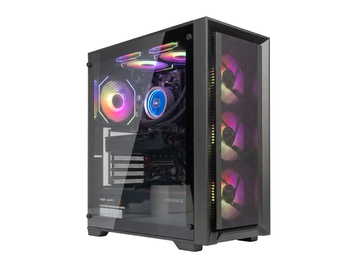 Gaming PC Desktop Computer Liquid Cooling Intel i7-8700K GTX 1060 16GB DDR4 512GB NVMe SSD 1TB HDD WiFi 6 Bluetooth 5.4 Windows 11 w/ Keyboard & Mouse