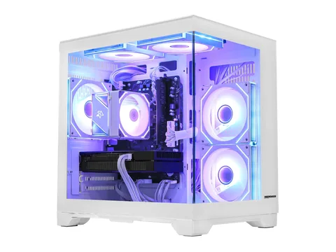 Hoengager King Gaming PC AMD Ryzen 5 5500 6-Core 3.6 GHz, GTX 1650 4GB, 16GB DDR4, 512GB SSD, ARGB Software, WIFI ,BT Windows 11 Prebuilt PC-White