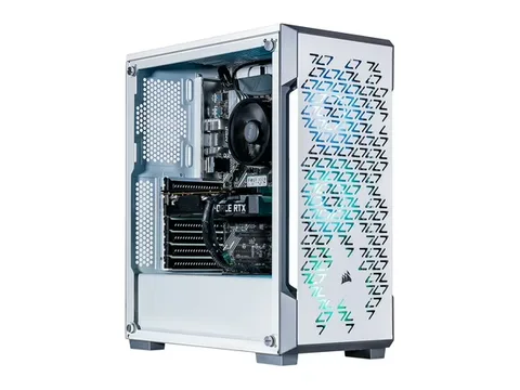 Velztorm White Fultix Custom Built Gaming Desktop PC (AMD Ryzen 5-5500, GeForce RTX 3050, 64GB DDR4, 2TB PCIe SSD + 6TB HDD, RGB Fans, 750W PSU, WiFi 5, Bluetooth 4.2, RJ-45, HDMI, Win 10 Pro)