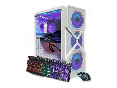 STGAubron Gaming Desktop PC, AMD Ryzen 5 5500 up to 4.2GHz, 16G DDR4, 1TB SSD, GeForce RTX 3050 6G, WiFi 6, BT 5.0, RGB Fan x6, Windows 11 Home