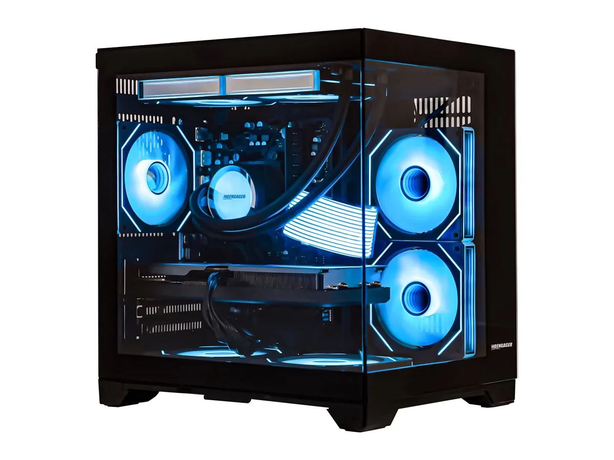 Hoengager Gaming PC -AMD Ryzen 7 5700X 3.4 GHz-RTX 3060 12GB -16GB DDR4 RAM-1TB M.2 and 1TB SATA SSD-240 Liquid Cooler-RGB Fans-Windows 11