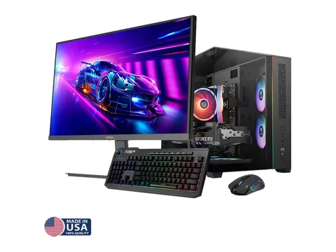 Gigatech Gaming Titan 5 Gaming PC Desktop Bundle - Core Ultra 5 245K, RTX 5060, 32GB DDR5, 1TB SSD, RGB, Windows 11, Wi-Fi, Monitor