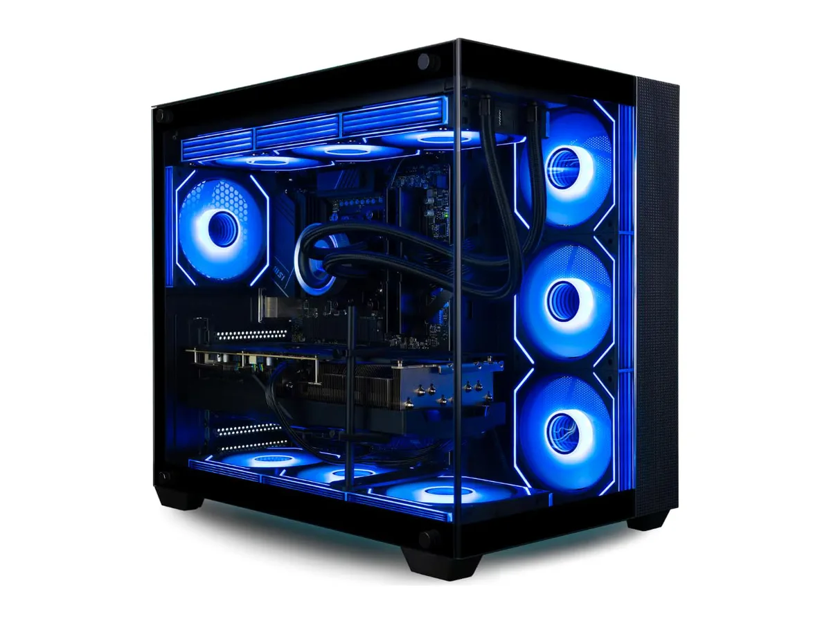 Panorama XL RTX 5080, AMD Ryzen 9 9900X, 32GB DDR5 RAM, 2TB NVMe Gen4 SSD, HDMI, WaterCooled, RJ45, Windows 11 Pro, 3 Year Warranty, RGB Keyboard+Mouse, WiFi 7+BT, HDMI, Prebuilt Gaming Desktop PC