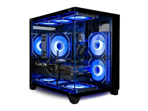 Panorama RTX 5080 Gaming PC Desktop - AMD Ryzen 7 9700X, 32GB DDR5 RAM, 2TB NVMe Gen4 SSD, WiFi 6E + BT, KB&M, HDMI, USB-C, Windows 11 Professional - Best 2025 RGB Prebuilt Tower Computer for Gamers