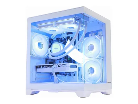 Hoengager Gaming PC -AMD Ryzen 7 5700X 3.4 GHz, RTX 5060 8GB, 16GB DDR4 RAM, 2TB SSD, 650W PSU, Software-controlled ARGB, Windows 11 Prebuilt PC-White