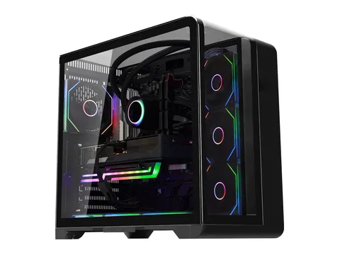 Hoengager Gaming PC -AMD Ryzen 7 9700X 3.8 GHz-Radeon RX 9060 XT 16GB -32GB DDR5 RAM-1TB PCIe and 2TB SATA SSD-Software-controlled ARGB -Windows 11