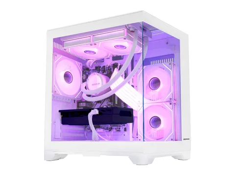 Hoengager Panorama Gaming PC -AMD Ryzen 7 5700X 3.4GHz ,GeForce RTX 3050 6G,16GB DDR4 ,1TB M.2 and 2TB SSD, Liquid Cooler,Windows 11 Desktop Computer