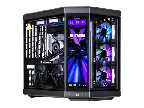 Velztorm LCD Black Praetix Gaming Desktop PC (Intel i9-14900K 2.20GHz, GeForce RTX 3090 24GB, 32GB DDR5, 2TB PCIe SSD + 6TB HDD, 360mm AIO, 1000W PSU, RGB Fans, WiFi 6E, Win 11 Pro) VELZ0092