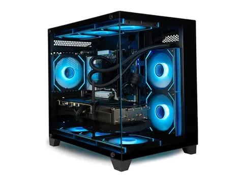 Panorama RTX 5070, 20-Core Ultra 7 265KF, 32GB DDR5 RAM, 1TB NVMe SSD, Liquid Cooled Gaming Desktop PC w/Windows 11 Pro, 3-Year Warranty, RGB Gamer Keyboard+Mouse, Internal Wi-Fi 6E, 3X DP & HDMI