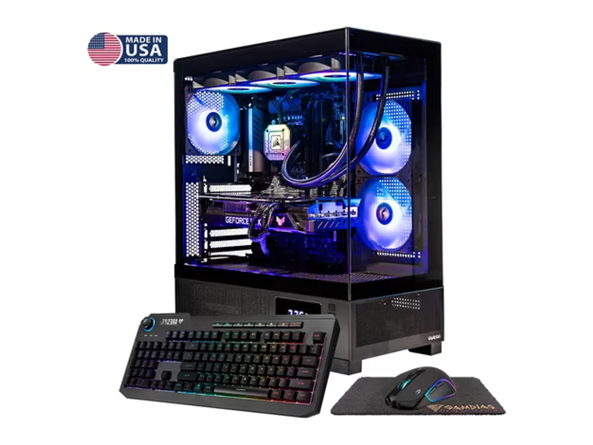 Gigatech Gaming Omega 3 Gaming PC Desktop - Ryzen 7 9700X, RTX 5070, 32GB DDR5, 1TB SSD + 4TB HDD, RGB, Windows 11, Wi-Fi