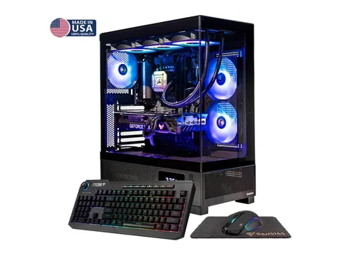 Gigatech Gaming Omega 5 Gaming PC Desktop - Ryzen 7 9700X, RTX 5070 TI, 32GB DDR5, 1TB SSD + 8TB HDD, RGB, Windows 11, Wi-Fi