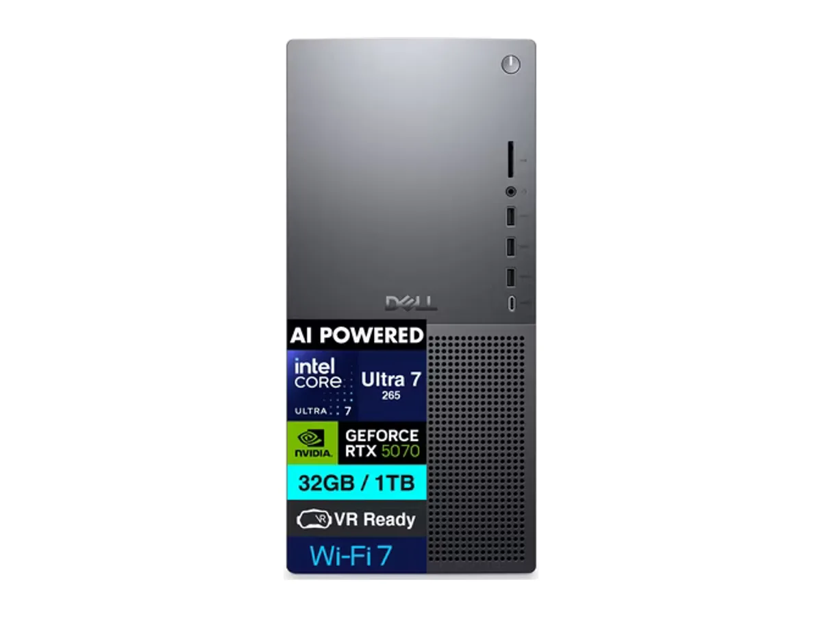Dell Tower Plus EBT2250 AI Powered Desktop (Intel Ultra 7-265, 64GB DDR5, 8TB PCIe SSD, GeForce RTX 5070, 750W PSU, WiFi 7, Bluetooth 5.4, RJ-45, 3 Display Port, 2 HDMI, Win 11 Pro)