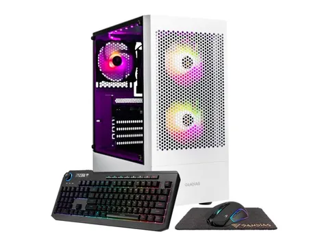 Gigatech Gaming Apollo 7 White Gaming PC Desktop - Ryzen 5 5500, RTX 5050, 16GB DDR4, 512GB SSD + 4TB HDD, RGB, Windows 11, Wi-Fi