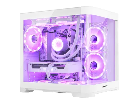 Hoengager Poseidon Gaming PC- AMD Ryzen 5 9600X 3.9 GHz, RTX 5060 8GB, 32GB DDR5 RAM, 3TB SSD, 240 Liquid Cooler, Software-Controlled ARGB, Windows 11