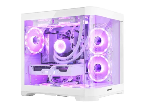 Hoengager Poseidon Gaming PC -AMD Ryzen 5 9600X 3.9GHz, Radeon RX 9060 XT 16GB, 32GB DDR5, 2TB SSD, Luqid Cooler, Software-Controlled ARGB, Windows 11