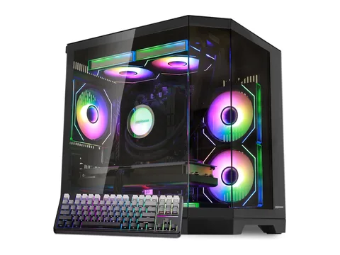 Hoengager Ocean Of Star RTX 5070 12GB Gaming PC - AMD Ryzen 7 7800X3D 4.2GHz, 32GB DDR5, 1TB PCIe SSD,850W PSU, Software-Controlled ARGB, Windows 11