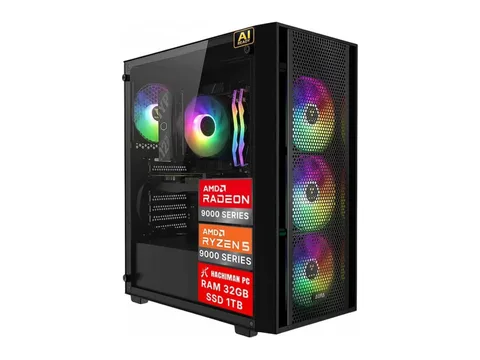 Hachiman PC Ronin Gaming PC, AMD Ryzen 5 9600X, Radeon RX 9060XT 16GB, 32GB DDR5 6000MHz RGB, 1TB NVMe SSD, Wi-Fi 6, Windows 11