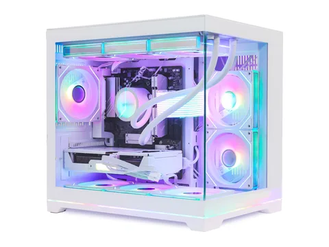 Hoengager Gaming PC -AMD Ryzen 7 9800X3D, Radeon RX 9060 XT 16GB, 16GB DDR5, 1TB SSD, 850W PSU, RGB Liquid Cooling, RGB Fusion 2.0, Windows 11 -White