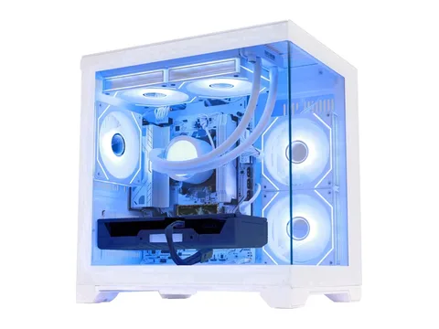 Hoengager RTX 5070 12GB Gaming PC - AMD Ryzen 7 7800X3D 4.2GHz, 16GB DDR5 RAM, 1TB PCIe SSD, 240 AIO, Software-Controlled ARGB, Windows 11 -White