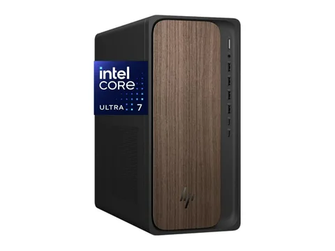 HP OmniDesk Desktop PC | Intel Core Ultra 7 265F | 32GB RAM | 1TB NVMe SSD | NVIDIA GeForce RTX 5060 (8GB)| Windows 11 Home | Dark Wood | M03-0074