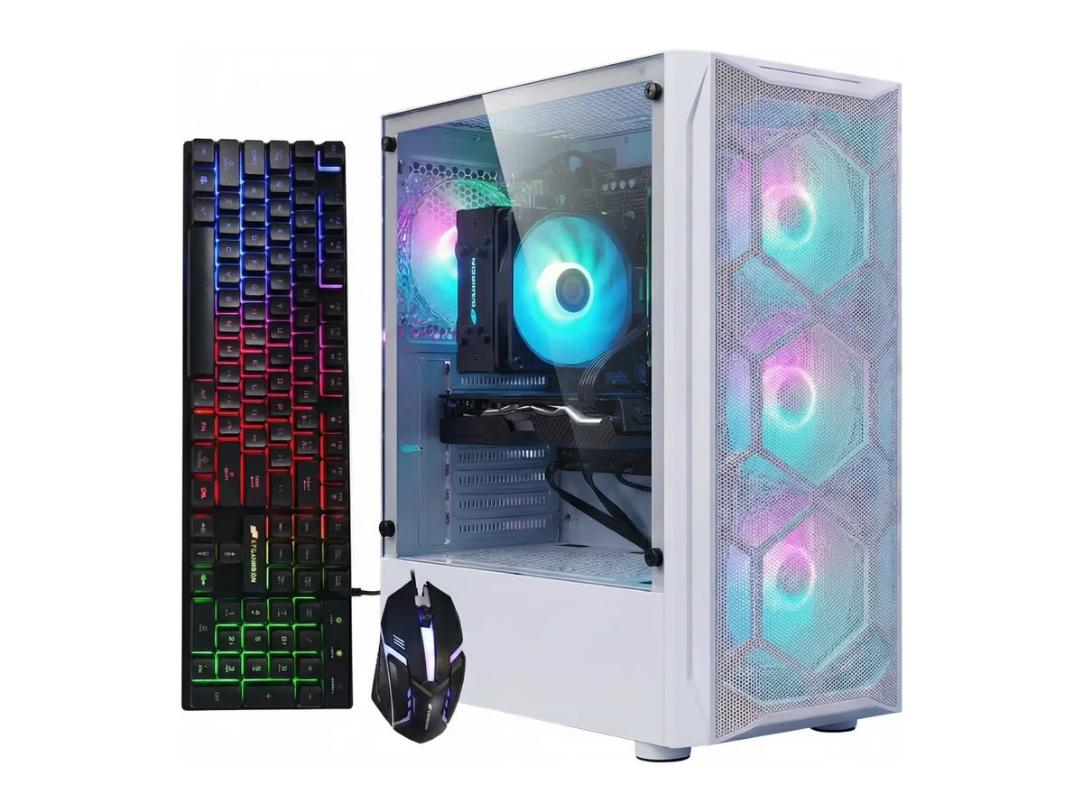 STGAubron Gaming Desktop PC,Xeon E5 up to 3.3Ghz,32G RAM,1TB SSD,Radeon RX 580 8GB GDDR5,WiFi,Bluetooth,RGB Fan x4,Windows 11 Home