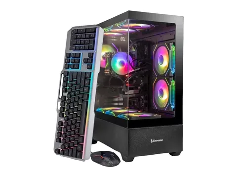 Evounic Gaming PC Computer Desktop – i7-9700K up to 4.9GHz, GeForce GTX 1660 Ti, 32GB DDR4 RAM, 512GB SSD + 1TB HDD, WiFi 6 & BT 5.4, 9× ARGB Fans, Windows 11, High-Performance Gaming Tower