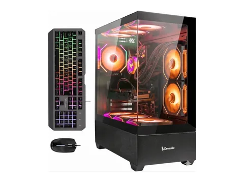 Evounic Prebuilt Liquid Cooled Gaming PC - Ryzen 7 5800X,RTX4060 8GB VR Ready,16GB RAM,1TB Nvme SSD ARGB 9Fan Wifi 6 Bluetooth 5.4 Win11